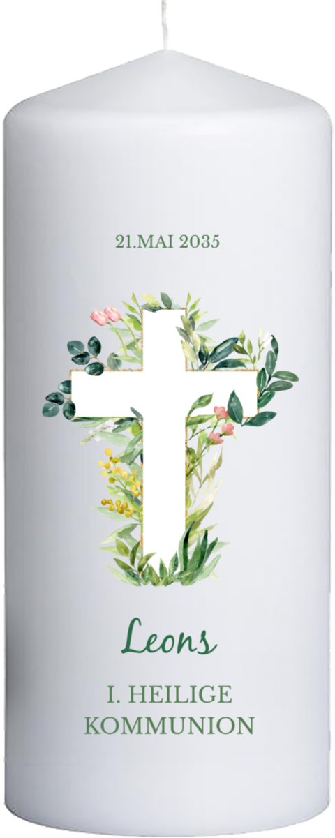 Blumenkreuz Kerze