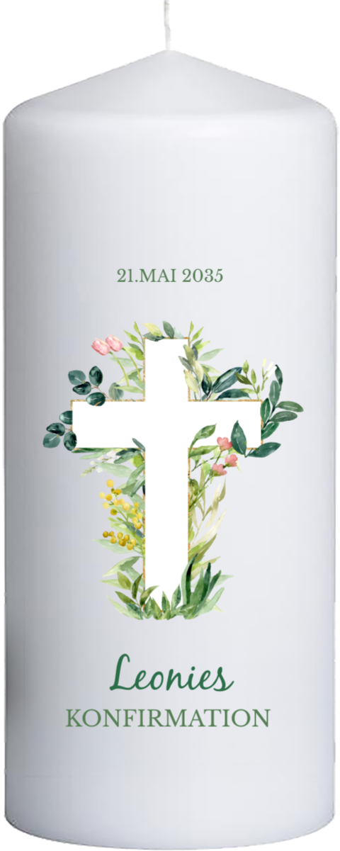Blumenkreuz Kerze
