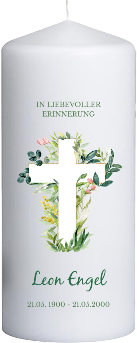 Blumenkreuz Kerze
