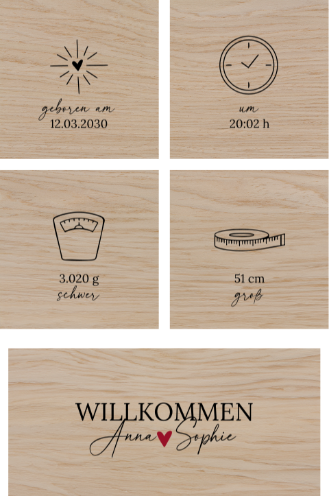 Holzklötze: Geburt - Icons