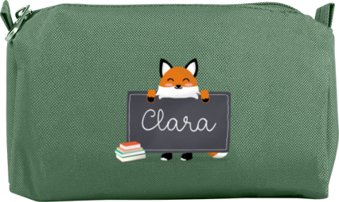 Etui Einschulung: Fuchs in Grün