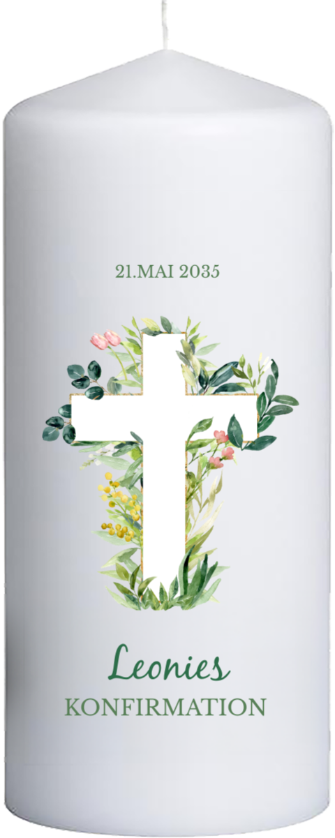 Blumenkreuz Kerze