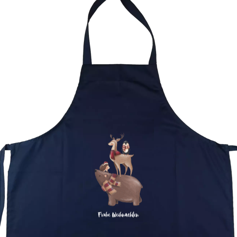 Weihnachtliche Backschürze: Tiere