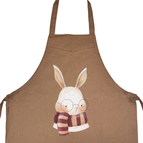 Weihnachtliche Kinderbackschürze: Hase