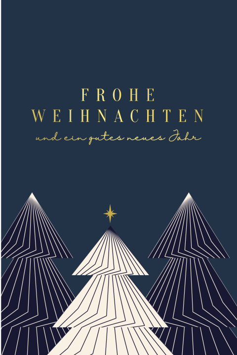 Geschäftliche Weihnachtskarte Bäume geometrisch 