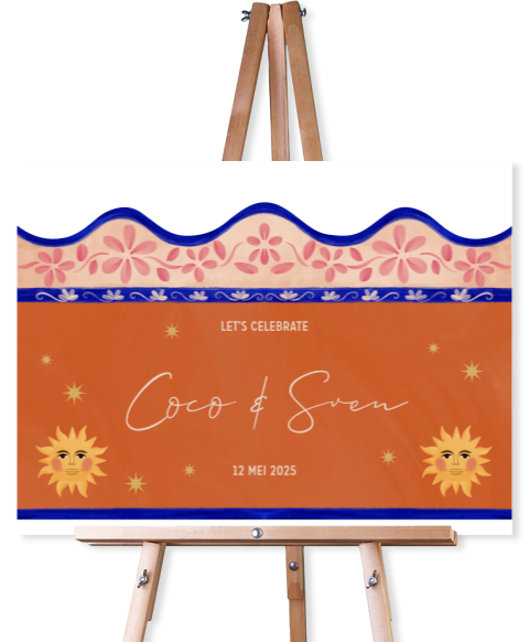 Welkomstbord Mediterraans oranje