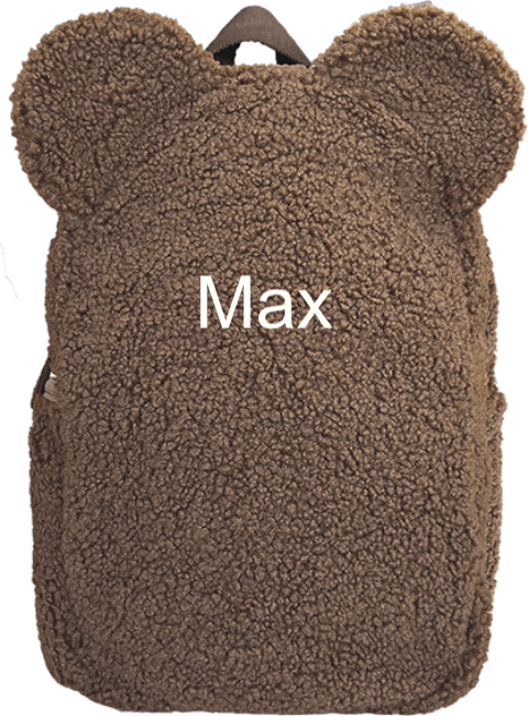 Rugtas teddy met oortjes | Personaliseerbaar