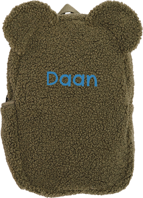 Rugtas teddy met oortjes | Personaliseerbaar