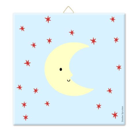 Tegel | Maan Blauw Rood | 10x10