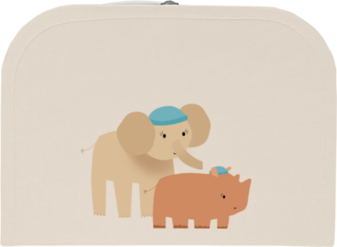 Kinderkoffertje | Zand | Olifant & Neushoorn
