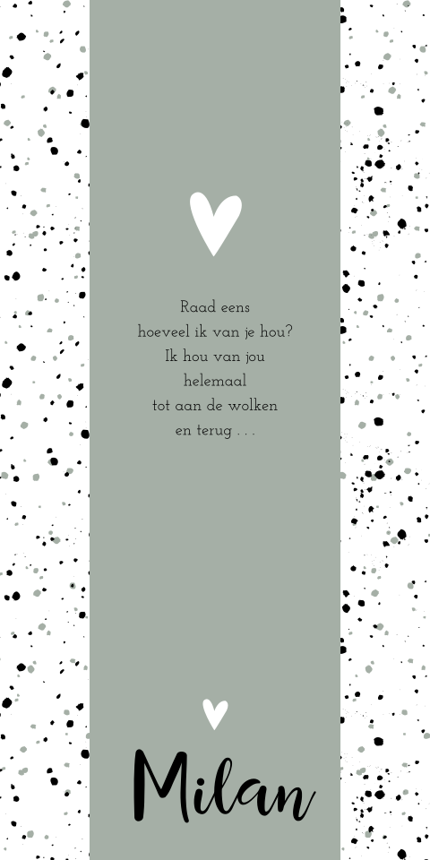 Geboortekaartje Groen Fotostrip Labelkaartje