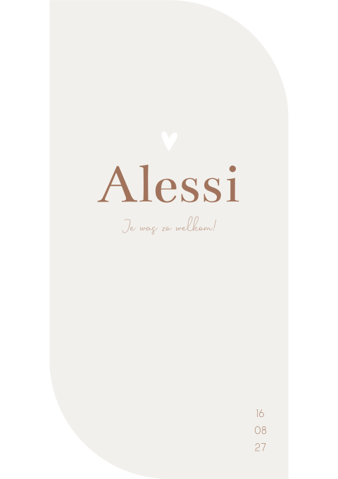 Rouwkaart Stans Rondhoek Meisje Beige