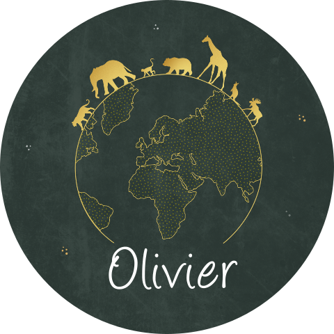 Raamsticker Rond Groen Wereldbol Dieren