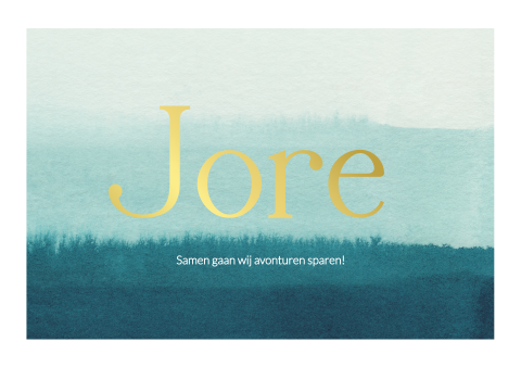 Geboortekaartje Jongen Waterverf blauw oceaan