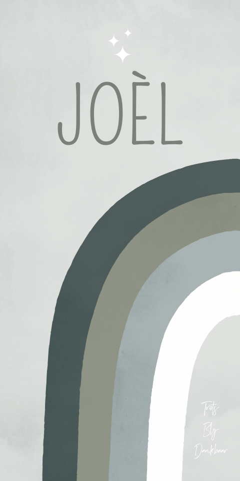 Geboortekaartje Jongen Regenboog Groen