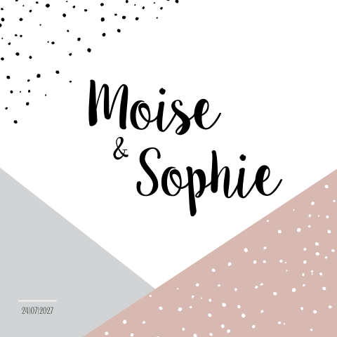 Geboortekaartje Geometrisch Stippen Strak Roze