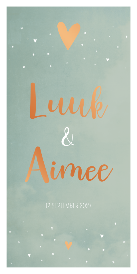 Geboortekaartje Groen Koperfolie Unisex