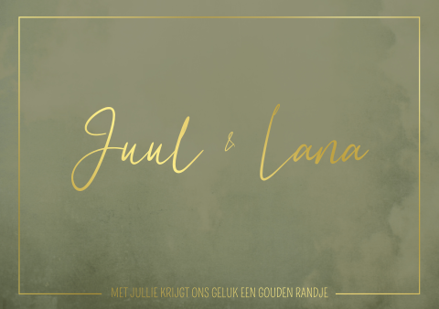 Geboortekaartje Tweeling Goudfolie Groen