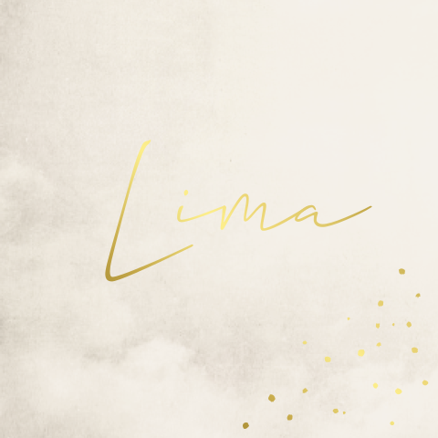 Rouwkaart meisje beige goudfolie gewolkt