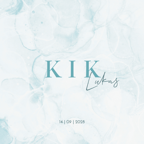 Geboortekaartje Jongen Waterverf Blauw