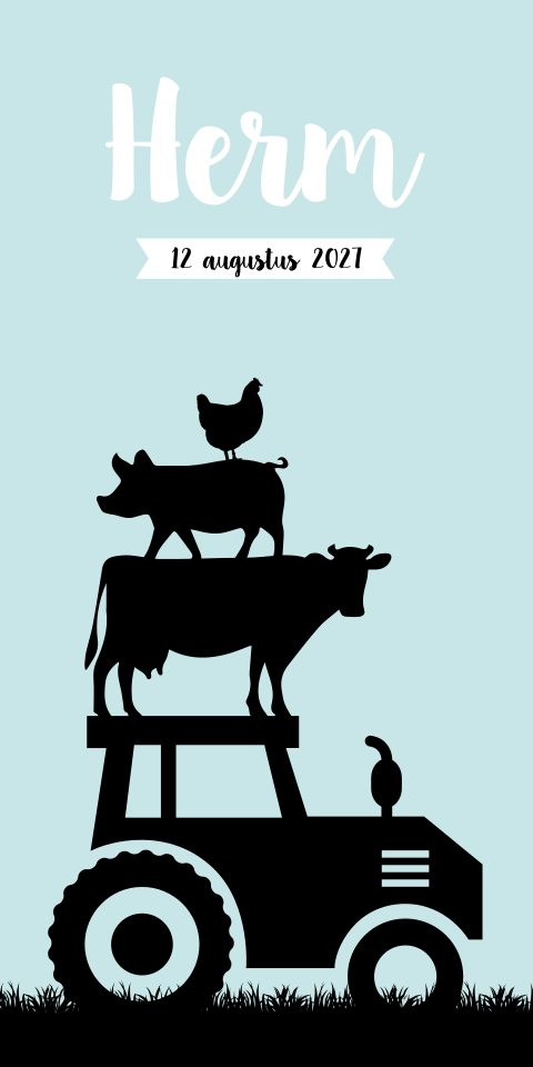 Geboortekaartje Jongen Boerderij Dieren