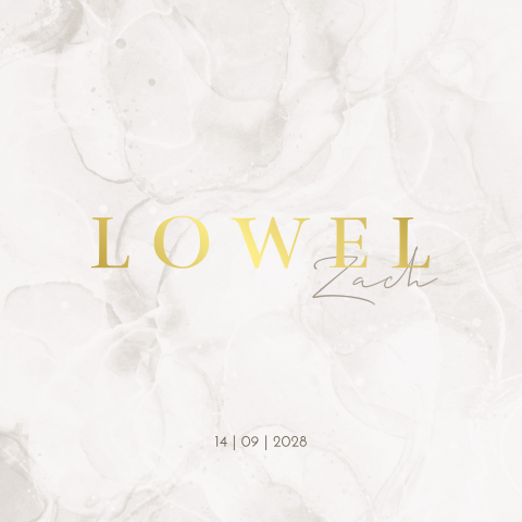 Geboortekaartje Jongen Waterverf Taupe