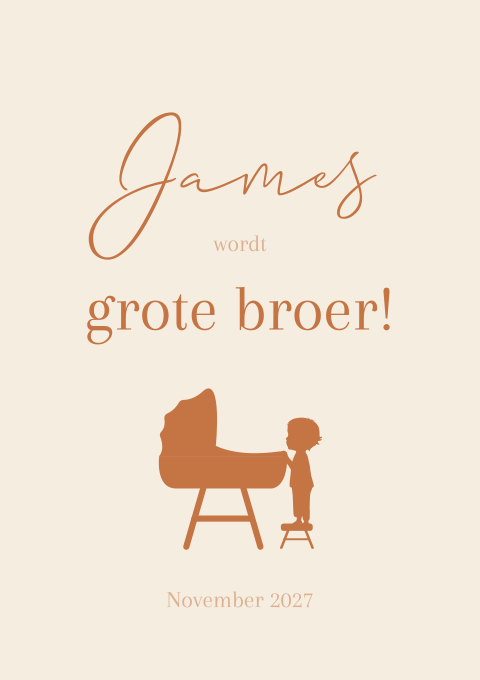 Zwangerschapsaankondiging Broer Silhouet Wiegje