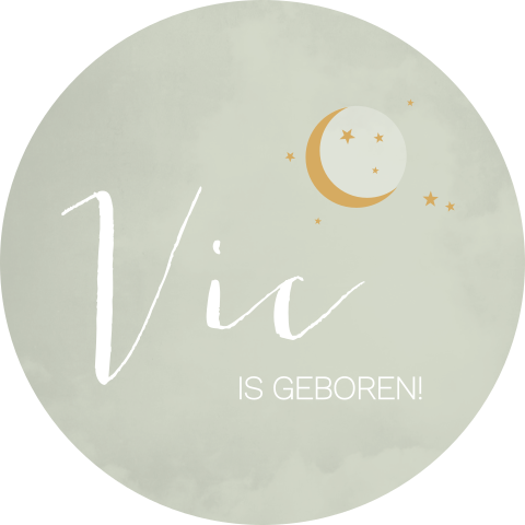 Raamsticker Rond Mint Groen Maantje