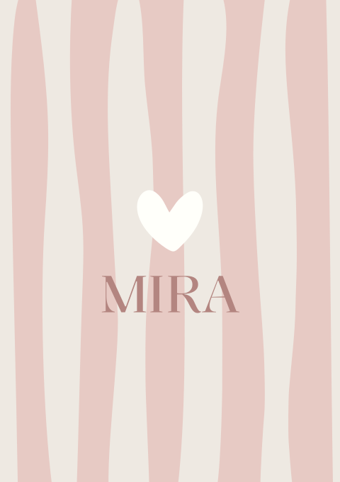 Geboortekaartje meisje strepen roze