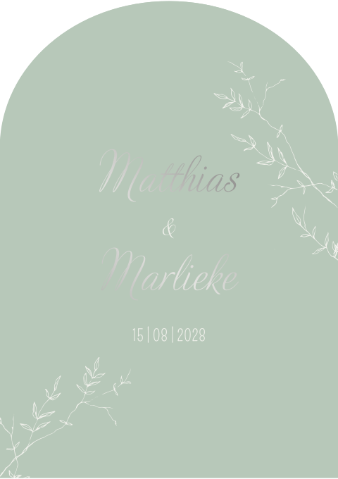 Trouwkaart Boogkaartje takken