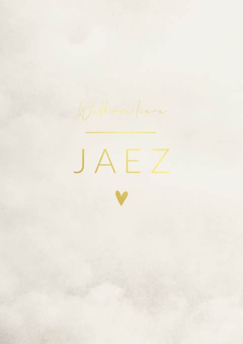 Geboortekaartje Jongen Beige Goudfolie Modern