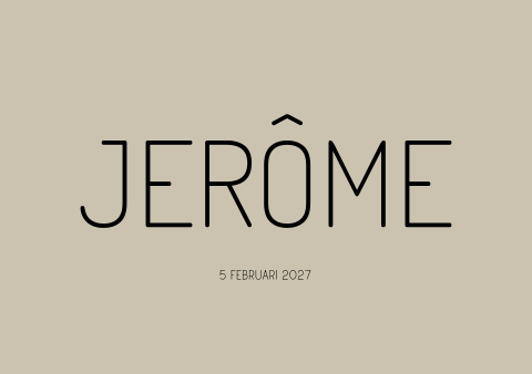 Geboortekaartje stoer beige zwart jongen