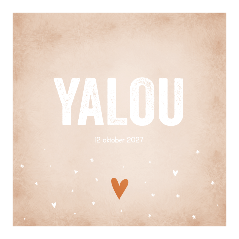 Geboortekaartje Meisje peach wit koper