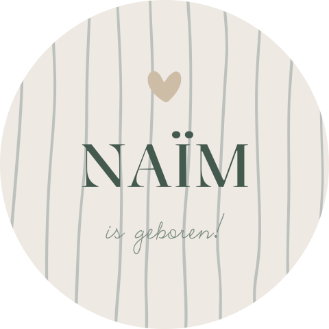 Geboortebord voor in de tuin met strepen