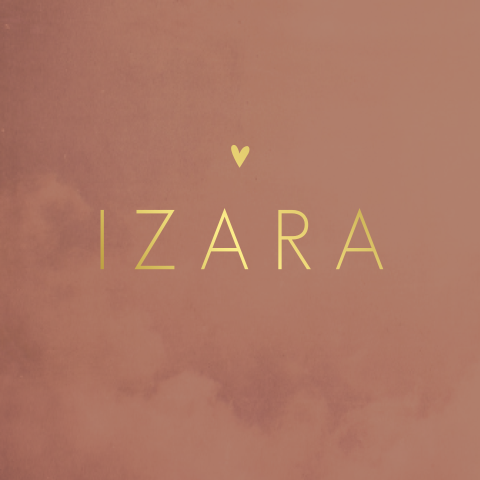 Geboortekaart meisje oudroze hartjes