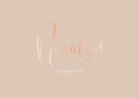 Geboortekaartje roséfolie meisje roze