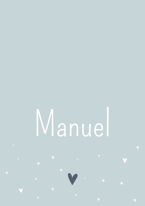 Geboortekaartje Jongen Lichtblauw Hartjes Lief