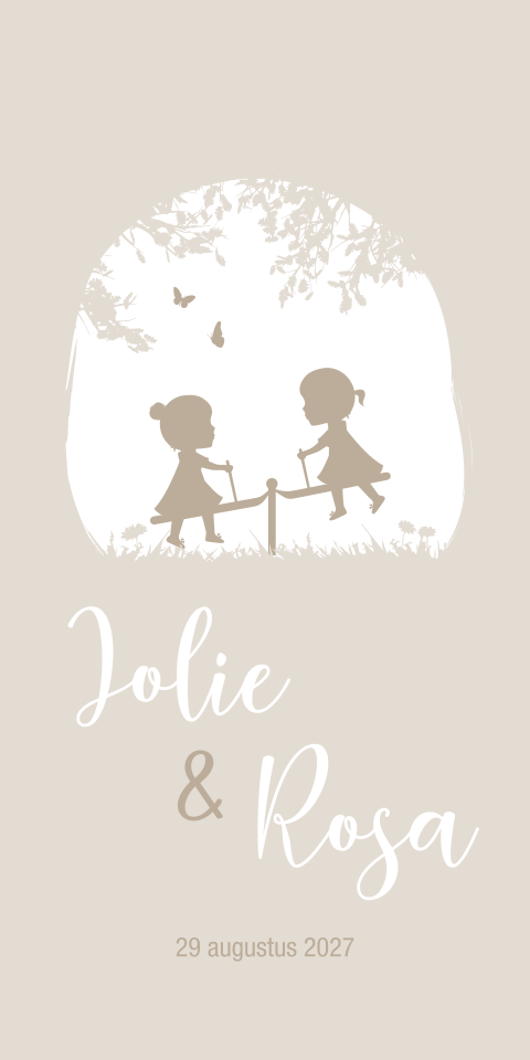 Geboortekaartje Tweeling Wipwap zusjes