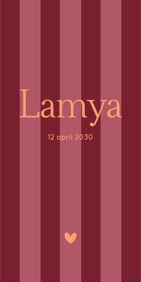 Geboortekaartje Roze Oranje Gestreept