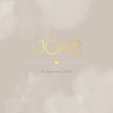 Geboortekaartje Jongen Beige Naturel Modern