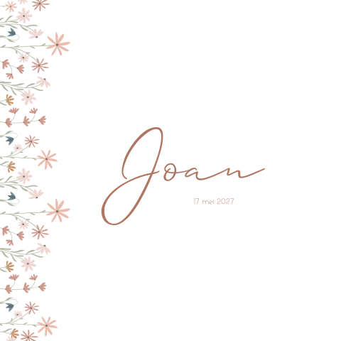 Geboortekaartje Meisje Stans Romantisch Bloemen