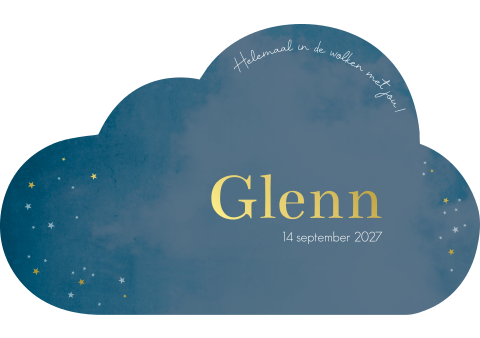 Geboortekaartje Jongen Stans Sterren Wolk