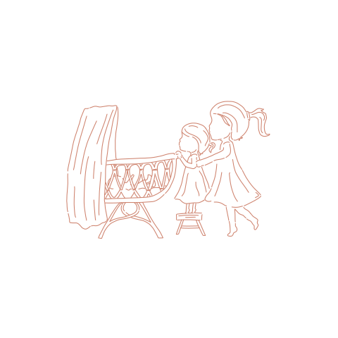 Sticker sluitzegel roze wit wiegje