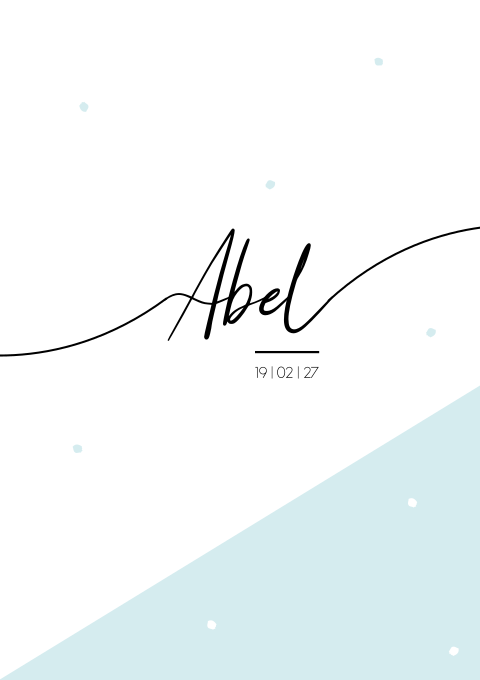 Geboortekaartje Jongen Blauw Romantisch