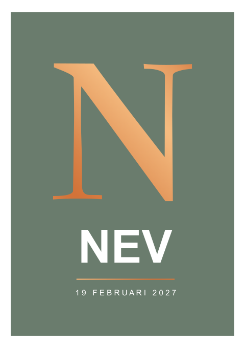 Geboortekaart Jongen Stoer Groen Koperfolie