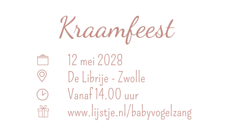 Label Kraamborrel Kraamfeest Geboorte Wit