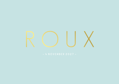 Geboortekaartje Jongen Lichtblauw Goudfolie Strak