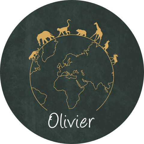 Sticker sluitzegel wereldbol dieren