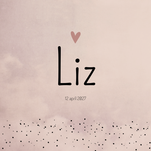 Geboortekaartje meisje zacht roze stipjes