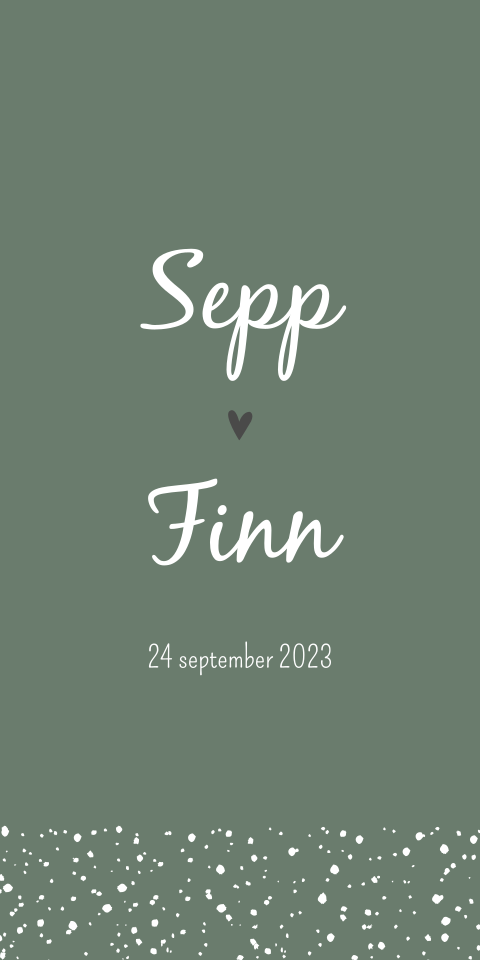 Geboortekaartje Tweeling Groen Stippen